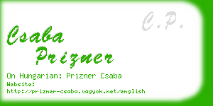 csaba prizner business card